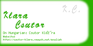 klara csutor business card